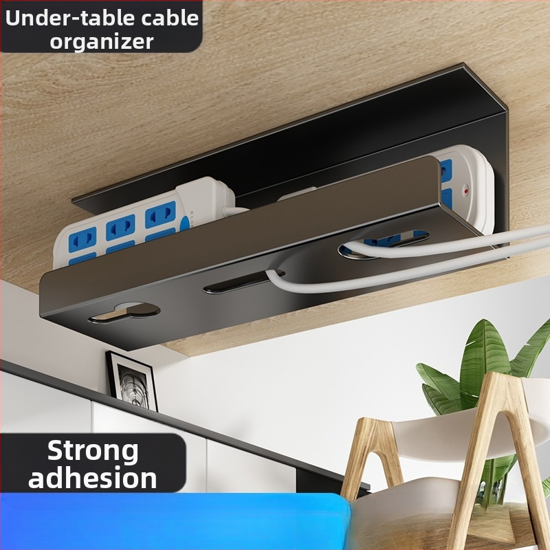 Gestionare cabluri sub birou – cutie-slot pentru cabluri, organizare fire, montaj fără găuri