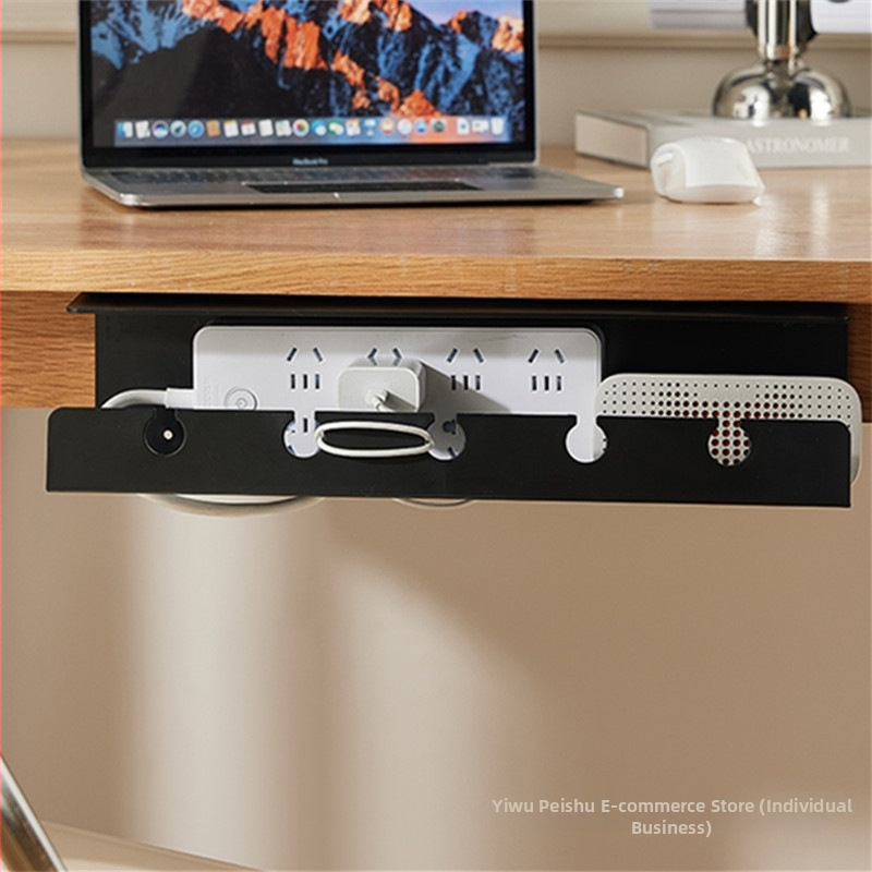 Под бюрото: кабелен организатор със слот-бокс за управление на кабели, монтаж без пробиване и съхранение на проводници