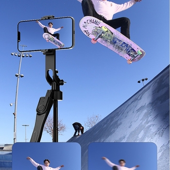 DF алуминиев селфи стик със трипод за мобилен телефон — стабилизация, Bluetooth, дистанционно управление, осветление за запълване, вертикално снимане