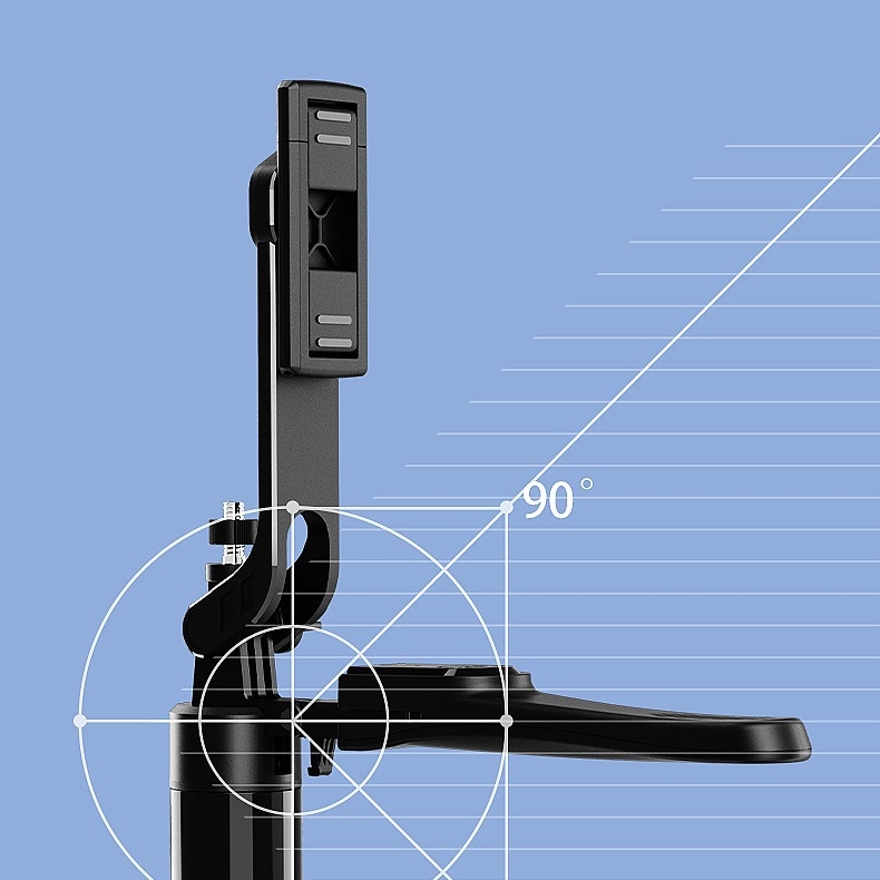DF алуминиев селфи стик със трипод за мобилен телефон — стабилизация, Bluetooth, дистанционно управление, осветление за запълване, вертикално снимане