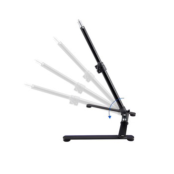 Άνω τραπεζικό στήριγμα για κινητό με φωτισμό για ζωντανή μετάδοση — μεταλλική κατασκευή, φόρτωση 2–5 kg, ύψος 44 cm, διάμετρος σωλήνα 22 mm, βάρος 0,5 kg