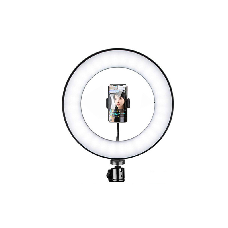 Άνω τραπεζικό στήριγμα για κινητό με φωτισμό για ζωντανή μετάδοση — μεταλλική κατασκευή, φόρτωση 2–5 kg, ύψος 44 cm, διάμετρος σωλήνα 22 mm, βάρος 0,5 kg