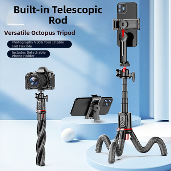 Three Eight C03: Oktopoda statīvs telefonam un GoPro ar Bluetooth tālvadību – Plastmasas korpuss