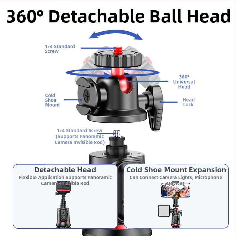 Three Eight C03: Октопод трипод за телефон и GoPro със Bluetooth дистанционно – пластмасов корпус