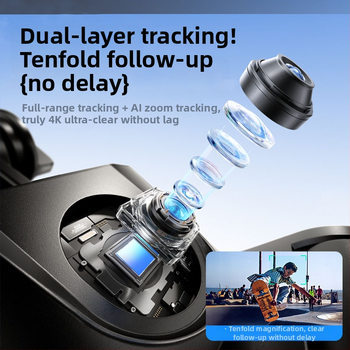 Rankinis stabilizatorius C16 — 360° panoraminis gimbal, veido sekimas, išmaniojo telefono laikiklis; ABS + aliuminio lydinys, Bluetooth, nuotolinis valdymas