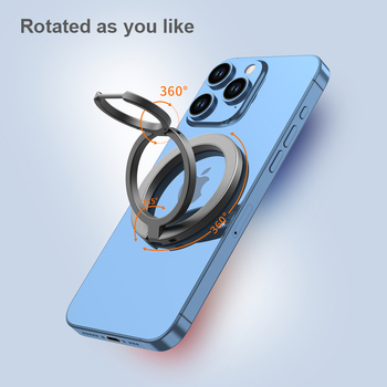 Držač za mobitel s prstenom i magnetom, od legure, trostruki sklopivi dizajn, uključuje magnetsku ploču, ljepilo, sjajnu naljepnicu