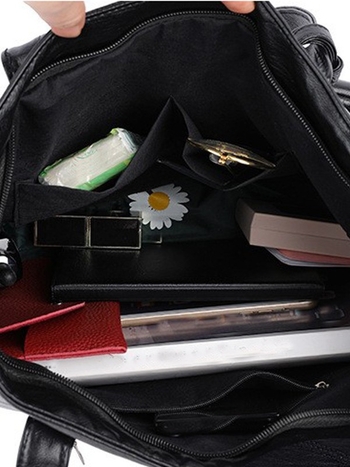 Ženski dvodijelni set torbi: mekana kožna ramena torba i tote torba s velikim kapacitetom, zatvarač, za svakodnevnu upotrebu