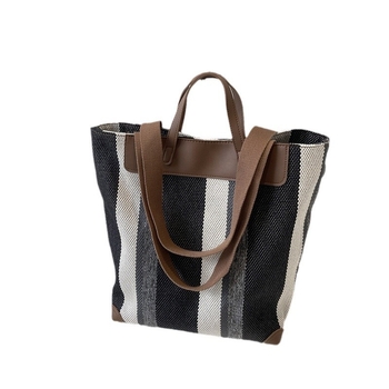 Tote torba od platna, gradski stil, vertikalni kvadratni oblik, zatvaranje zipom, poliester podstava