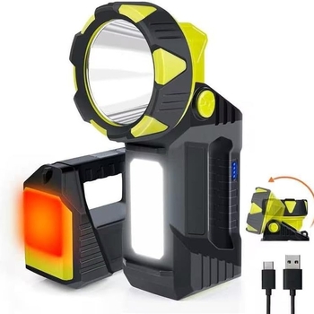 Φακός κατασκήνωσης με ισχυρό LED, φόρτιση USB και έξοδο έκτακτης ανάγκης, χειροκίνητη λειτουργία, μπαταρία 6800 mAh, εμβέλεια άνω των 500 μ