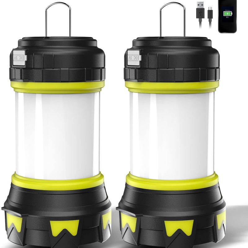 Kamperska LED svjetiljka s jakim LED-om, USB punjenjem i izlazom za nužno osvjetljenje, ručno pokretanje, baterija 6800 mAh, domet iznad 500 m