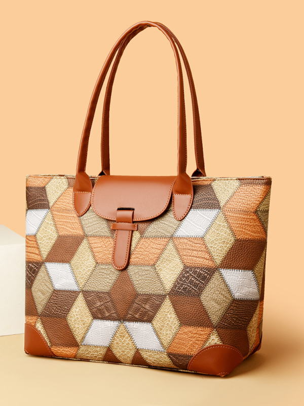 PU ženska torbica na ramenu sa zatvaračem, vodoravni kvadratni oblik, unutarnja džep s zatvaračem, jedna naramenica, za svakodnevnu upotrebu