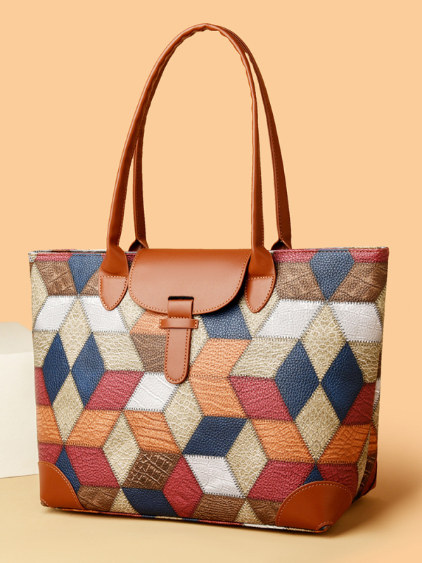 PU ženska torbica na ramenu sa zatvaračem, vodoravni kvadratni oblik, unutarnja džep s zatvaračem, jedna naramenica, za svakodnevnu upotrebu