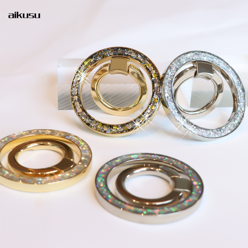 Telefono laikiklis su MagSafe ir žiediniu laikikliu, skirtas staliniam ir automobiliui, lydinio konstrukcija