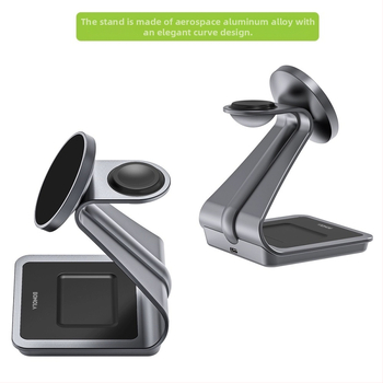 MagSafe τρία σε ένα μαγνητικό ασύρματο φορτιστή για Apple, Huawei και Samsung με μαγνητική βάση και γρήγορη φόρτιση QC3.0 — 22.5W