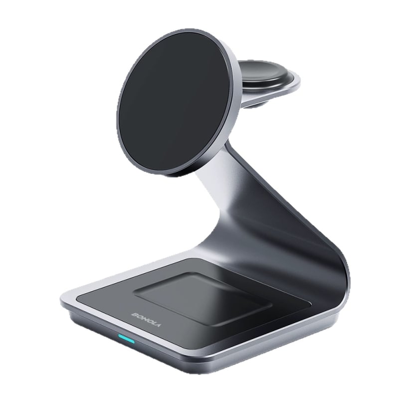 Încărcător wireless magnetic MagSafe 3 în 1 pentru Apple, Huawei și Samsung, cu suport magnetic și încărcare rapidă QC3.0 — 22.5W