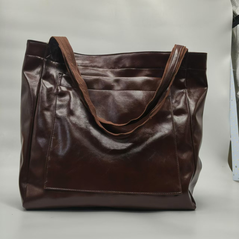 PU kožna ženska torba – retro satchel, vertikalni kvadratni oblik, magnetsko zatvaranje, unutarnja džep sa zipom, trodimenzionalna vanjska površina