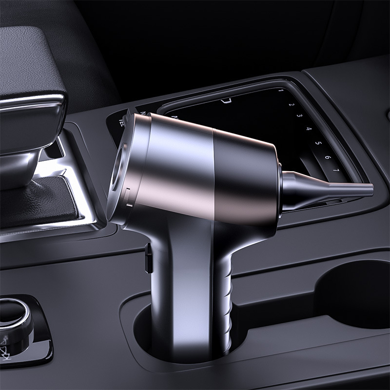 Belaidė rankinė dulkių siurblys automobiliui — trys viename, 7.4V, 55W, siurbimo galia 9000Pa, belaidis, drėgnas ir sausas