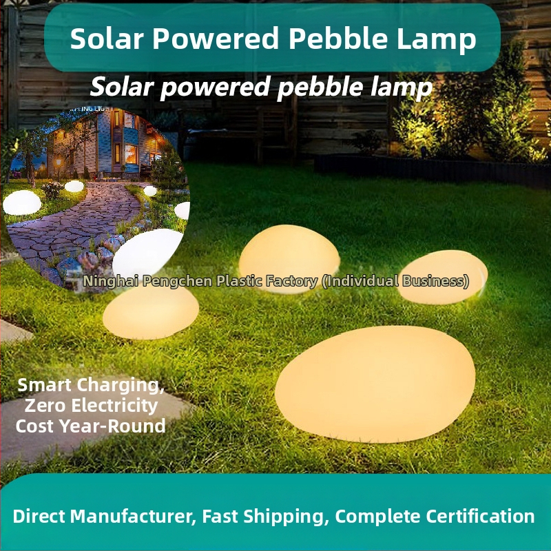 Napelemes kavicslámpák kültéri terekhez, Modell 001, Üveg, 6–12 óra világítási idő