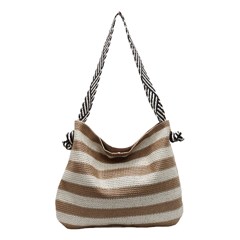 Torba preko ramena, gradski minimalistički stil, pleteni materijal, vodoravni kvadratni oblik, magnetska kopča