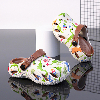 Vaikų EVA paplūdimio batai su neslidžia minkšta padu, lengvi atviri pirštų sandalai berniukams, 4–12 metų, vasara 2025