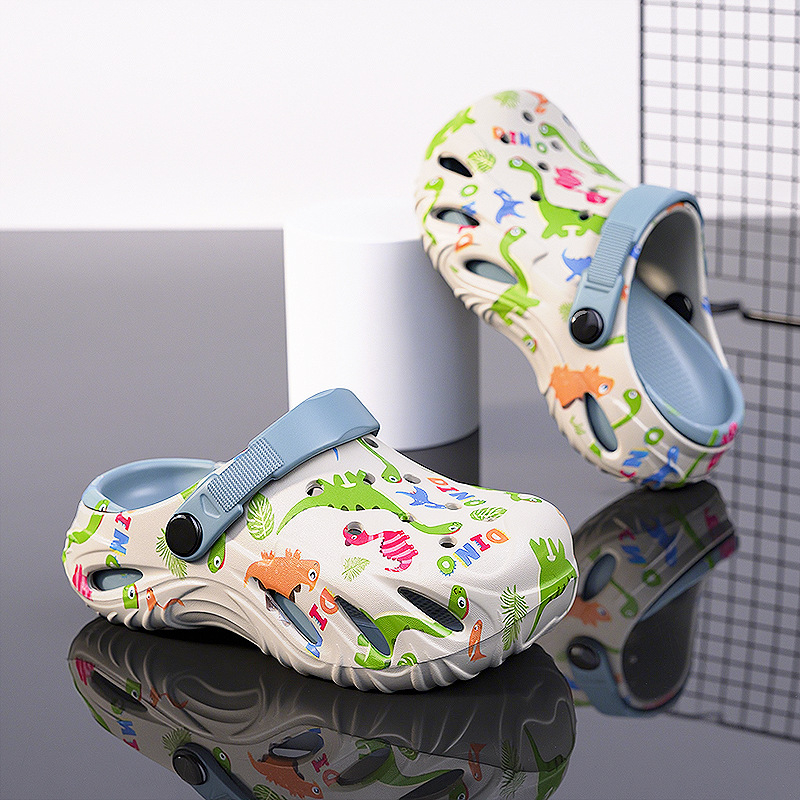 Vaikų EVA paplūdimio batai su neslidžia minkšta padu, lengvi atviri pirštų sandalai berniukams, 4–12 metų, vasara 2025