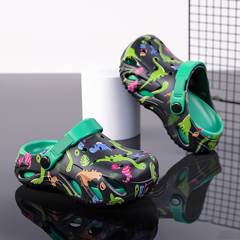 Vaikų EVA paplūdimio batai su neslidžia minkšta padu, lengvi atviri pirštų sandalai berniukams, 4–12 metų, vasara 2025