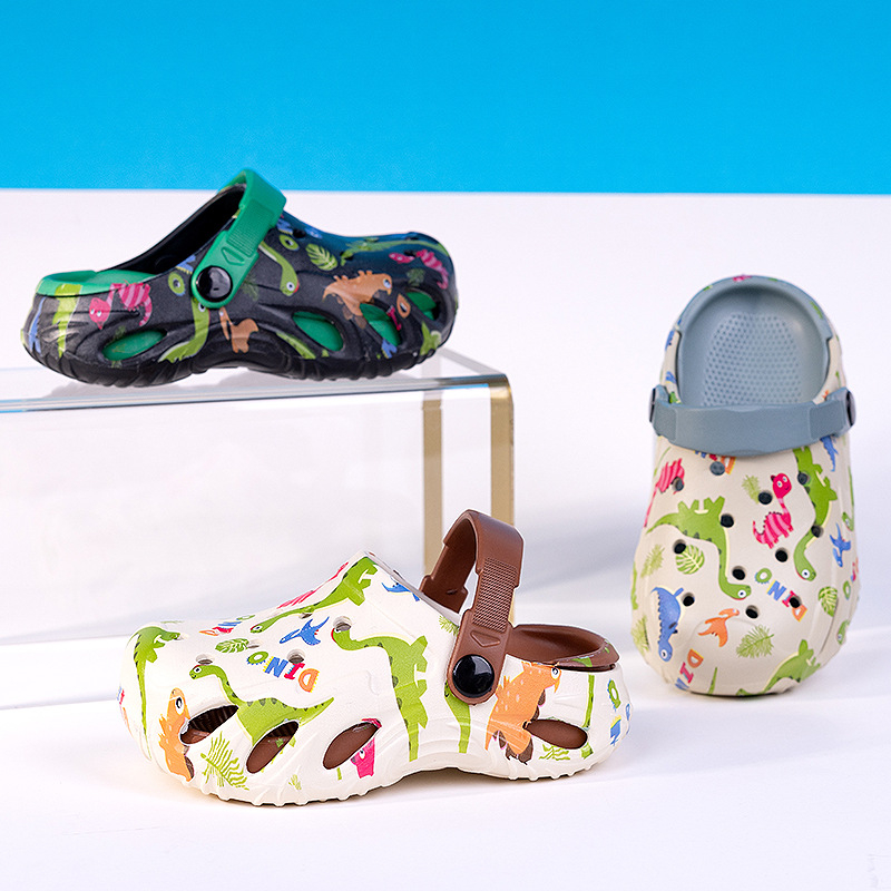 Vaikų EVA paplūdimio batai su neslidžia minkšta padu, lengvi atviri pirštų sandalai berniukams, 4–12 metų, vasara 2025