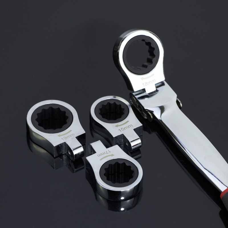 Ningbo Xinjian 12-в-1 трещотков ключ със сменяема глава, хром-ванадий стомана, полирана повърхност