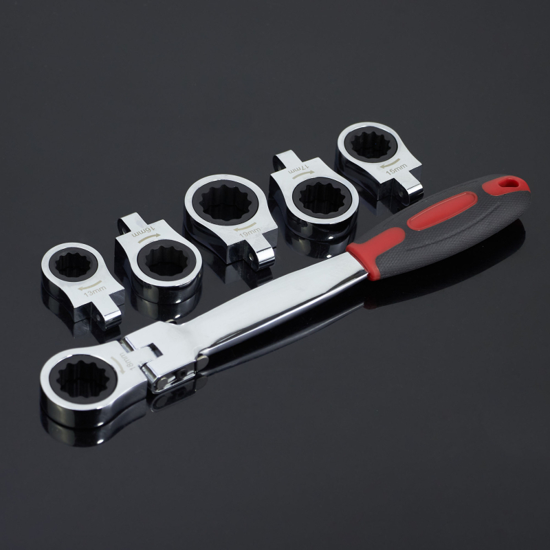 Ningbo Xinjian 12-в-1 трещотков ключ със сменяема глава, хром-ванадий стомана, полирана повърхност