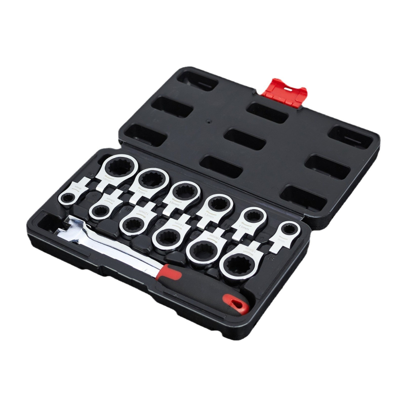 Ningbo Xinjian 12-в-1 трещотков ключ със сменяема глава, хром-ванадий стомана, полирана повърхност