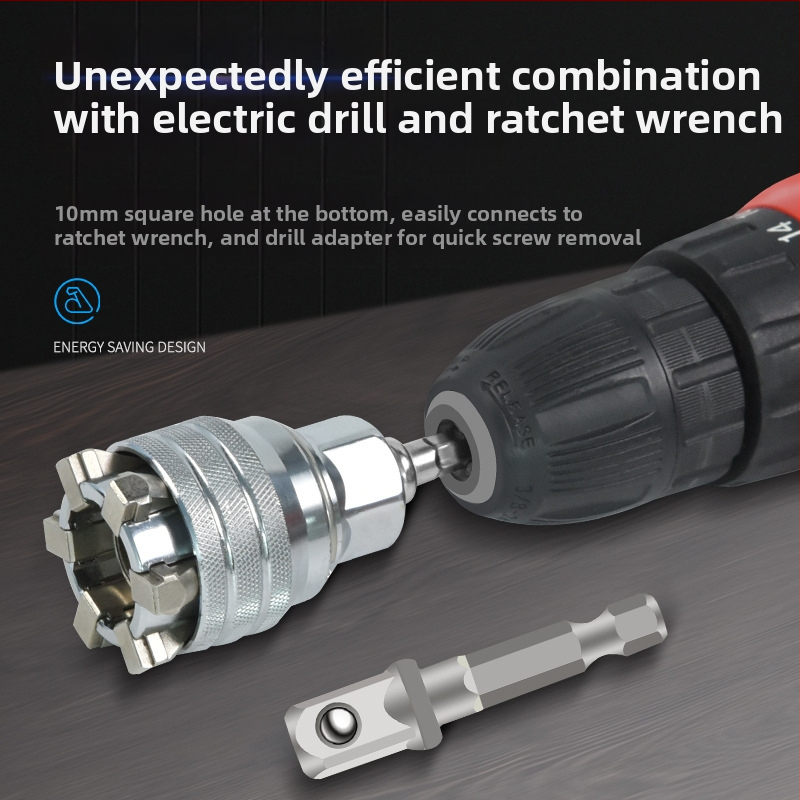 Zhang Chen Универсален торцев ключ и многофункционален инструментален комплект — 45# стомана, полирано хромирано покритие, вид: торцев ключ