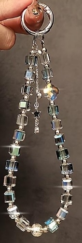 Popruh na mobilný telefón s geometrickým keramickým príveskom, nylonovou šnúrou, plastovou sponou – unisex