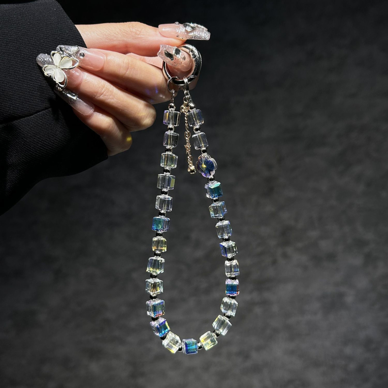 Popruh na mobilný telefón s geometrickým keramickým príveskom, nylonovou šnúrou, plastovou sponou – unisex