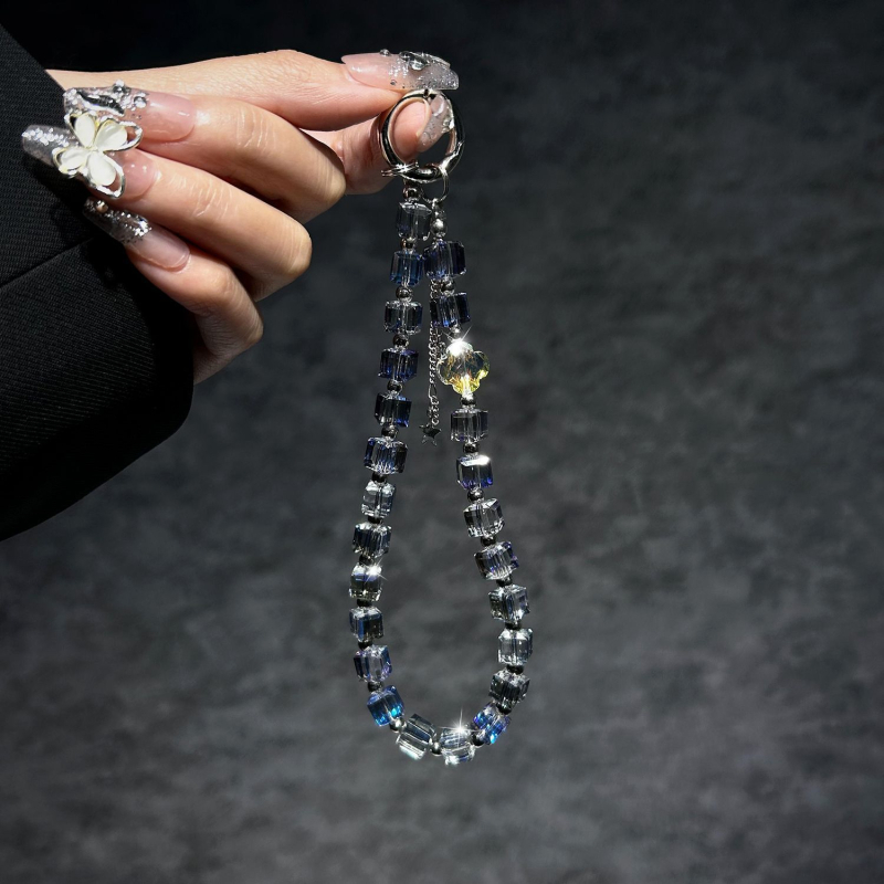 Popruh na mobilný telefón s geometrickým keramickým príveskom, nylonovou šnúrou, plastovou sponou – unisex