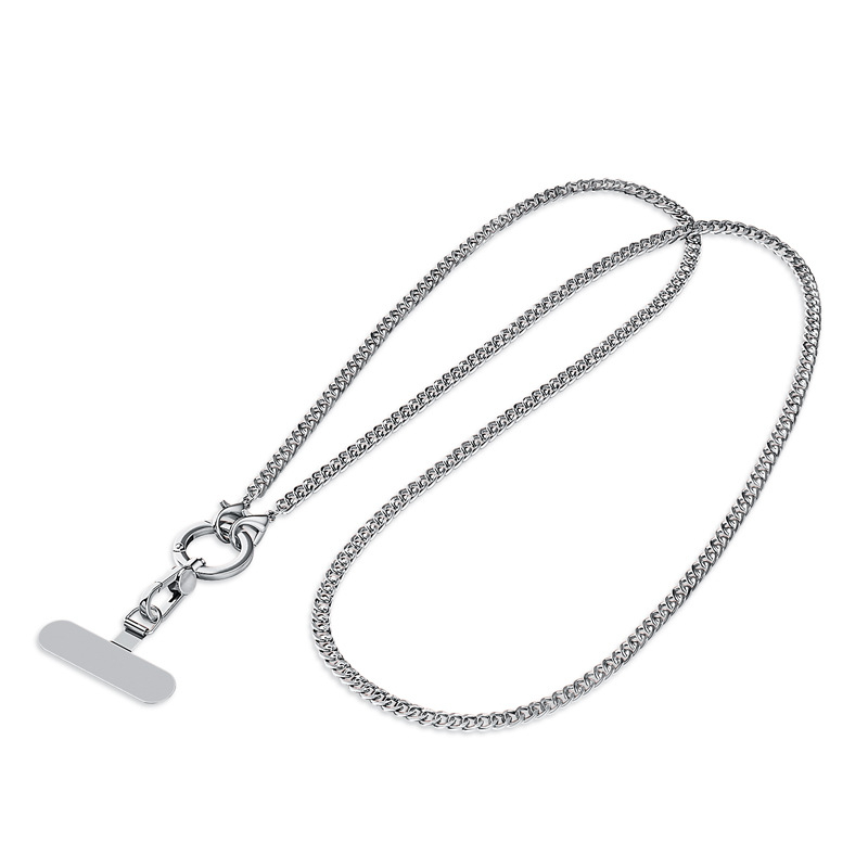 Lanyard pre mobilný telefón s kovovým remienkom a kovovou sponou, elektrolytický povrch, unisex, kovový klip