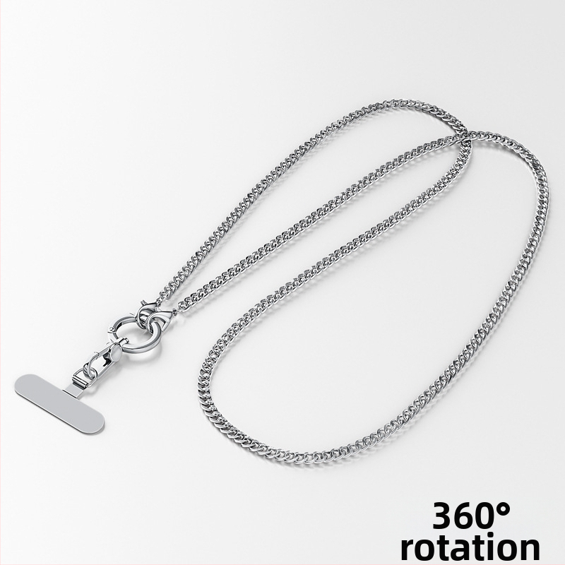 Lanyard pre mobilný telefón s kovovým remienkom a kovovou sponou, elektrolytický povrch, unisex, kovový klip