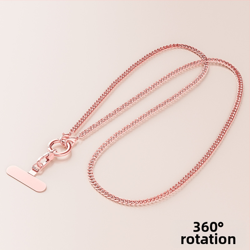 Lanyard pre mobilný telefón s kovovým remienkom a kovovou sponou, elektrolytický povrch, unisex, kovový klip