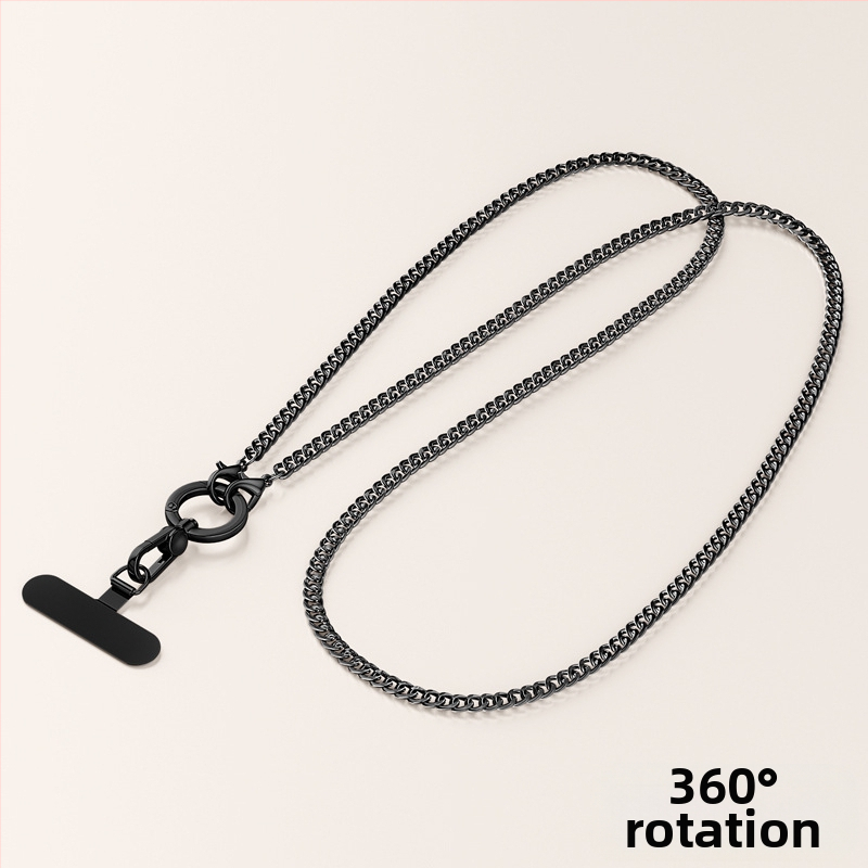 Lanyard pre mobilný telefón s kovovým remienkom a kovovou sponou, elektrolytický povrch, unisex, kovový klip