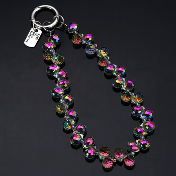 Луксозен кристален калъф за телефон с висулка и къс каиш – универсална съвместимост; стил: женски; функция: декориране; материал: Друг; вид: висулка за телефон