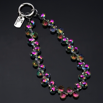 Луксозен кристален калъф за телефон с висулка и къс каиш – универсална съвместимост; стил: женски; функция: декориране; материал: Друг; вид: висулка за телефон