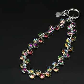 Луксозен кристален калъф за телефон с висулка и къс каиш – универсална съвместимост; стил: женски; функция: декориране; материал: Друг; вид: висулка за телефон