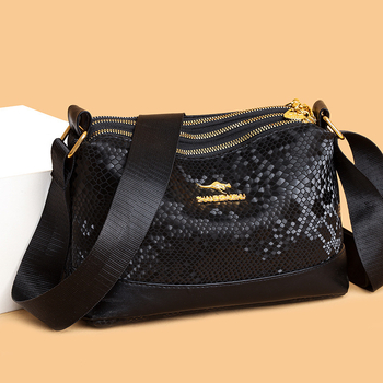 Ženska PU torba preko ramena za posao - horizontalni kvadratni oblik, zatvarač, poliester podstava, unutarnja džep za telefon