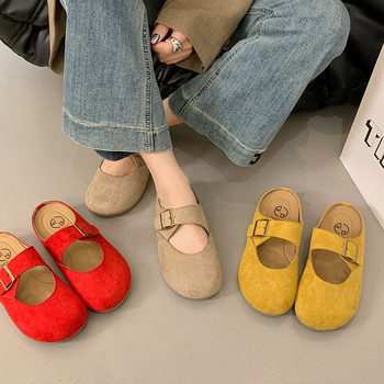 Moterų mūlės su aukščio padidinimu, lengvos, retro stiliaus, uždara nosis, slip-on, viršus iš dirbtinės odos, gumos padukas, PU įdėklas, 0–3 cm pakilimas, injekcinė formavimo konstrukcija