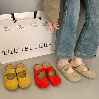 Moterų mūlės su aukščio padidinimu, lengvos, retro stiliaus, uždara nosis, slip-on, viršus iš dirbtinės odos, gumos padukas, PU įdėklas, 0–3 cm pakilimas, injekcinė formavimo konstrukcija