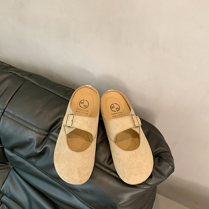 Moterų mūlės su aukščio padidinimu, lengvos, retro stiliaus, uždara nosis, slip-on, viršus iš dirbtinės odos, gumos padukas, PU įdėklas, 0–3 cm pakilimas, injekcinė formavimo konstrukcija