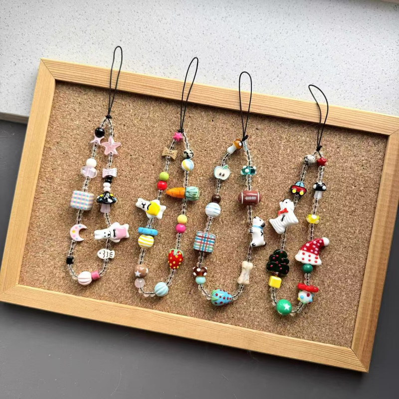 Λάνιαρντ κινητού από ρητίνη, χειροποίητο, unisex, PVC σχοινί