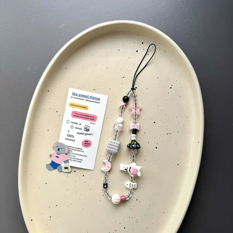 Λάνιαρντ κινητού από ρητίνη, χειροποίητο, unisex, PVC σχοινί