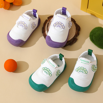 Παπούτσια για νήπια με βαμβακερό άνω μέρος, άνοιξη και φθινόπωρο, διαπνοή, αντιολισθητικά, κλείσιμο Velcro