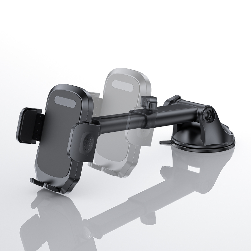 Автомобилен държач за монтиране с вакуумна присоска, антихлъзгаща глава с 17 топчета, 360° въртене и телескопичен прът