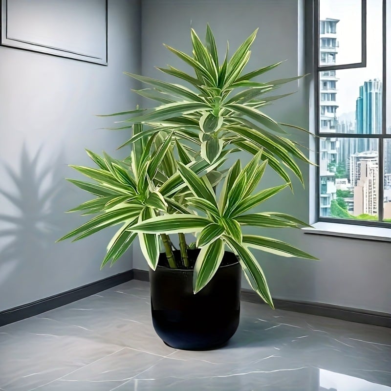 Изкуствен 3-разклонен лилиево-бамбук с релефни пластмасови листа за домашна декорация и реквизит за снимки